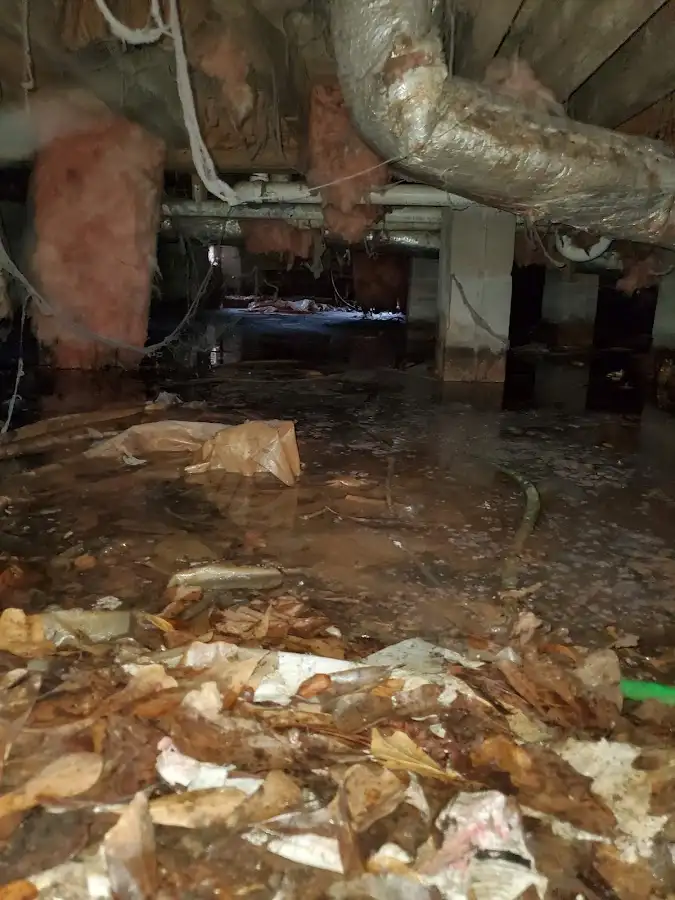 Crawl space flood assessment for Commercial Water Damage Restoration in Union Beach