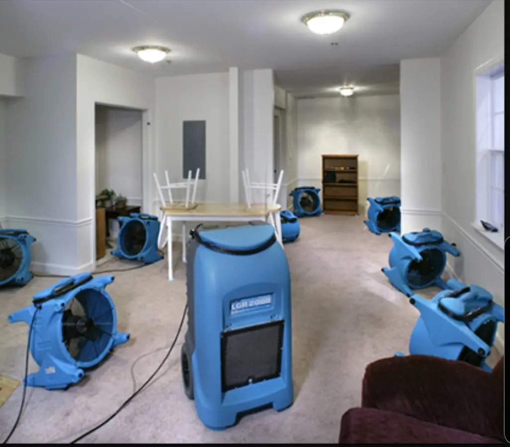 Air movers and dehumidifier setup for Water Extraction & Removal in Union Beach