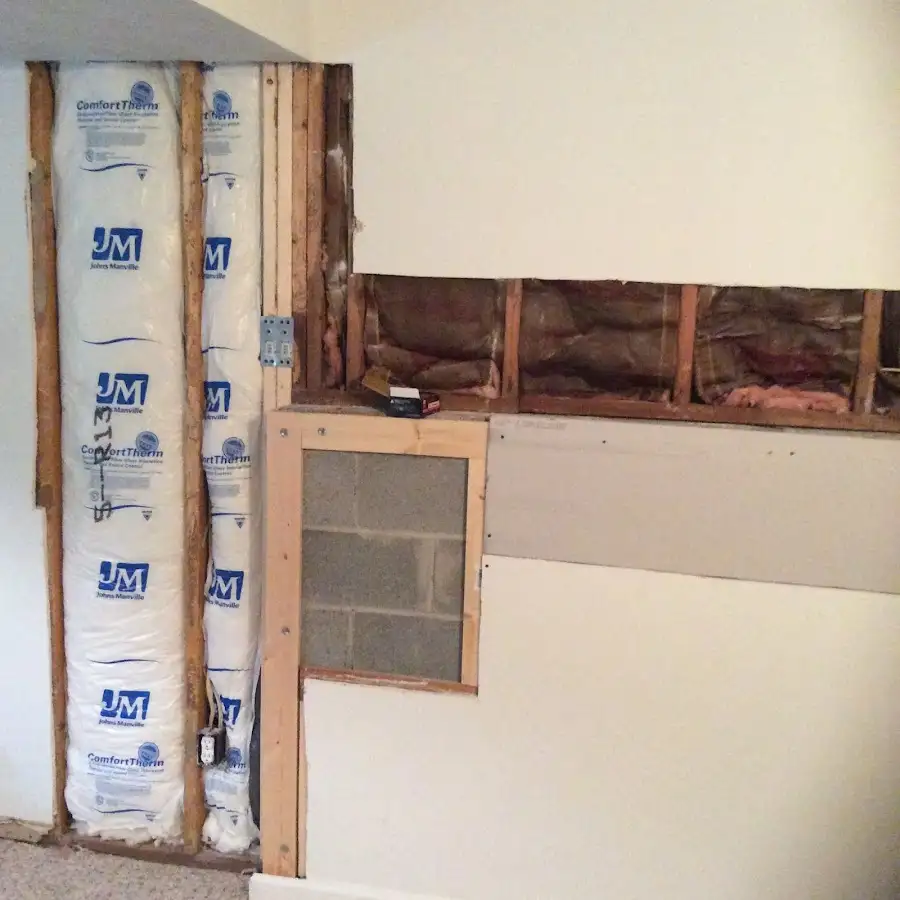 Wall insulation replacement during Contents Cleaning & Restoration in Union Beach
